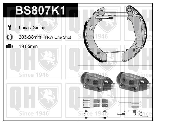 QUINTON HAZELL Комплект тормозных колодок BS807K1